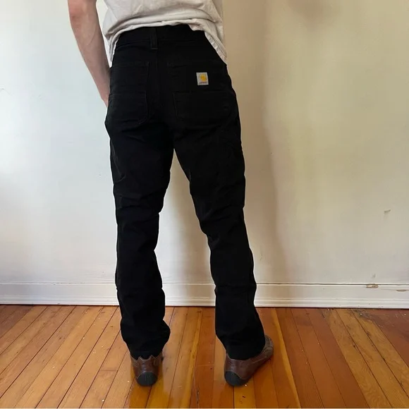 Carhartt Black Utility Pants with Logo Patch - Picture 4 of 10